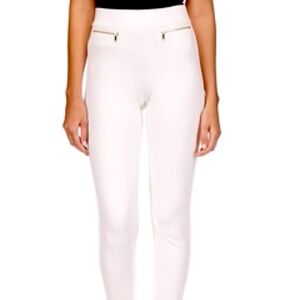NWT Michael Kors Pull-On Skinny Leg Zip Pocket White Pants XS MSRP $88